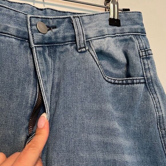 Jeans Women's Blue Denim Straight Wide Leg Baggy Jeans Medium - Picture 4 of 9